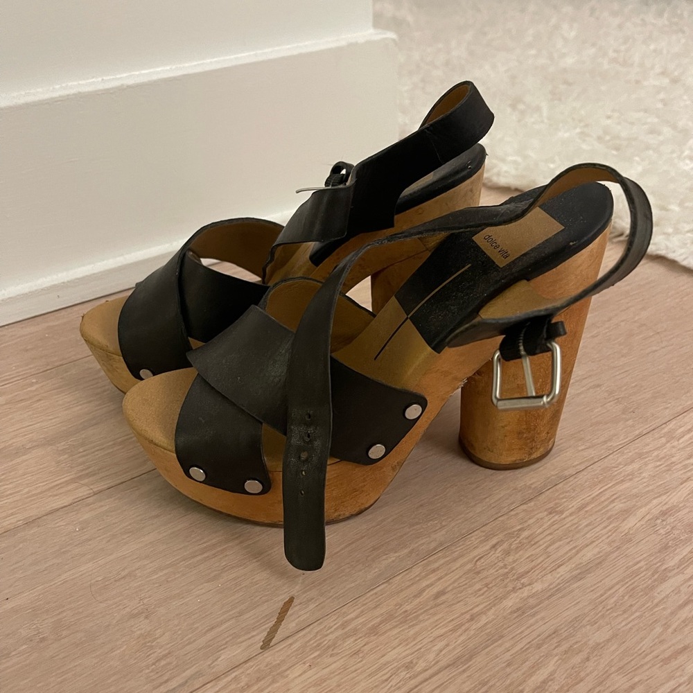 Dolce Vita Black Block Platform Wedges